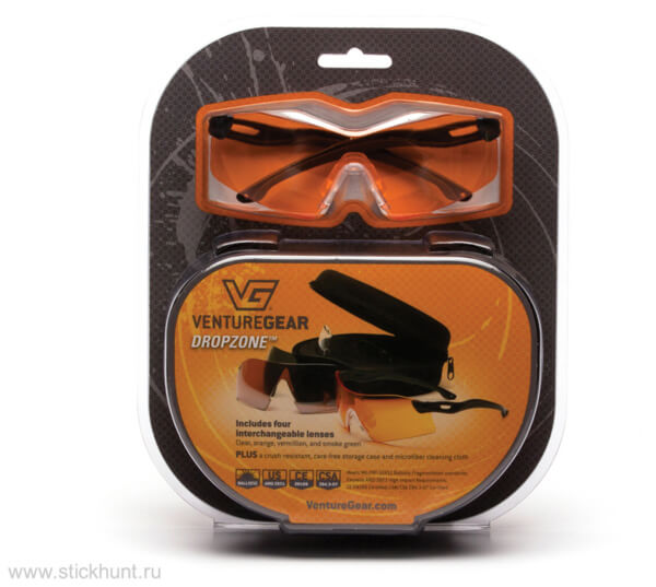 Премиальные профессиональные стрелковые очки со сменными линзами Pyramex Venture Gear Dropzone SB88KIT (ANTI-FOG)